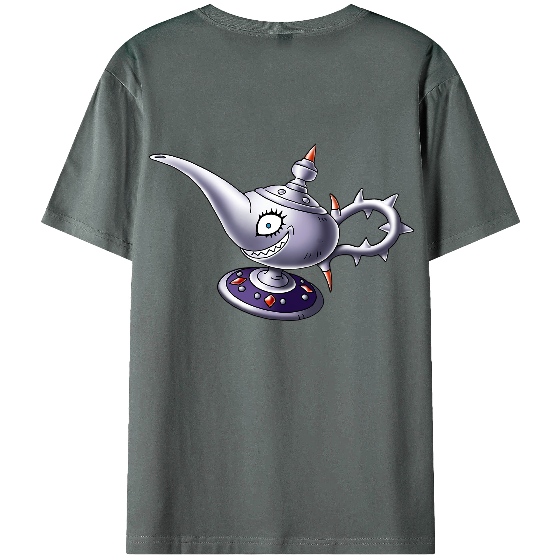 （画像用） ドラゴンクエスト Doragon Kuesuto Dragon Quest 綿100％ メンズ半袖Tシャツ（バックプリント） 通気性